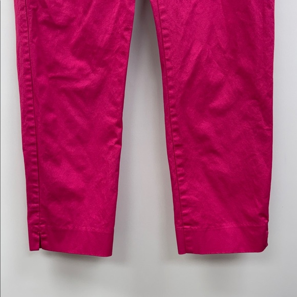 Ann Taylor Twill Mid-Rise Straight Tapered Trouser Pant Minimalist Pink 6 - Picture 4 of 8